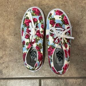 Floral Vans Lace Up Sneakers, size 7